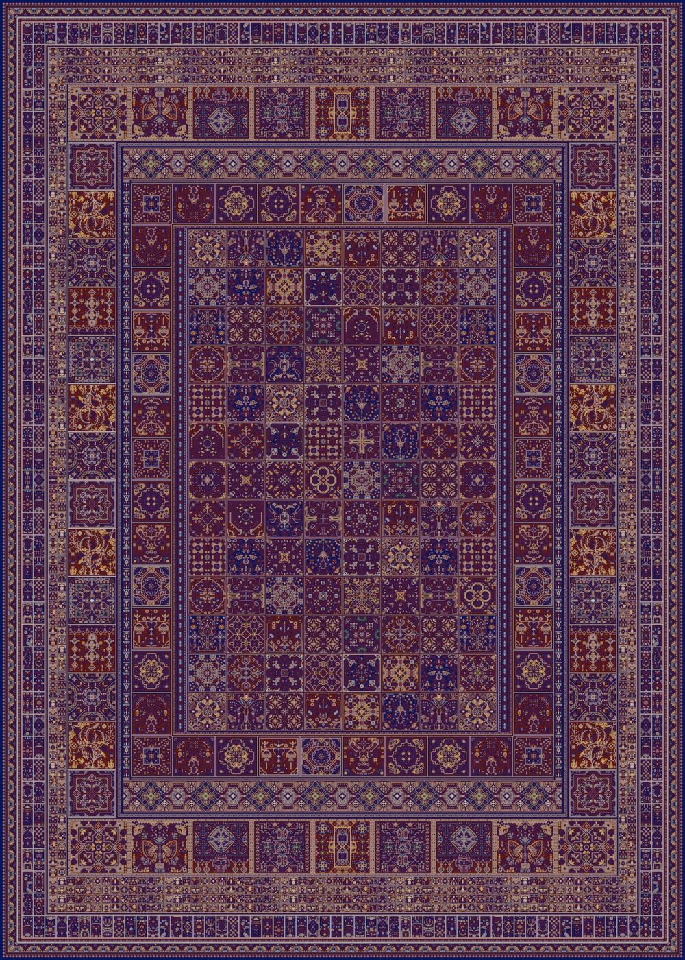 9M_F_1200025_RED_NEVY BLUE فرش1200 لاکی سورمه ای