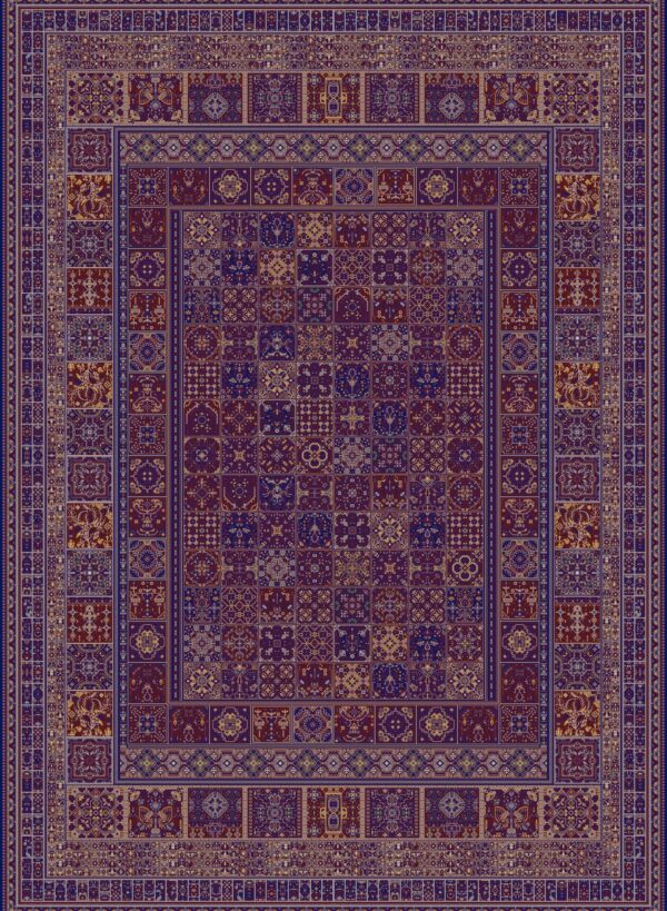 9M_F_1200025_RED_NEVY BLUE فرش1200 لاکی سورمه ای