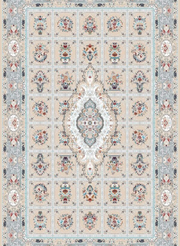 فرش 700 شانه اکریلیک برجسته طرح خشتی B