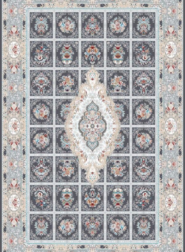 فرش 700 شانه اکریلیک برجسته طرح خشتی F