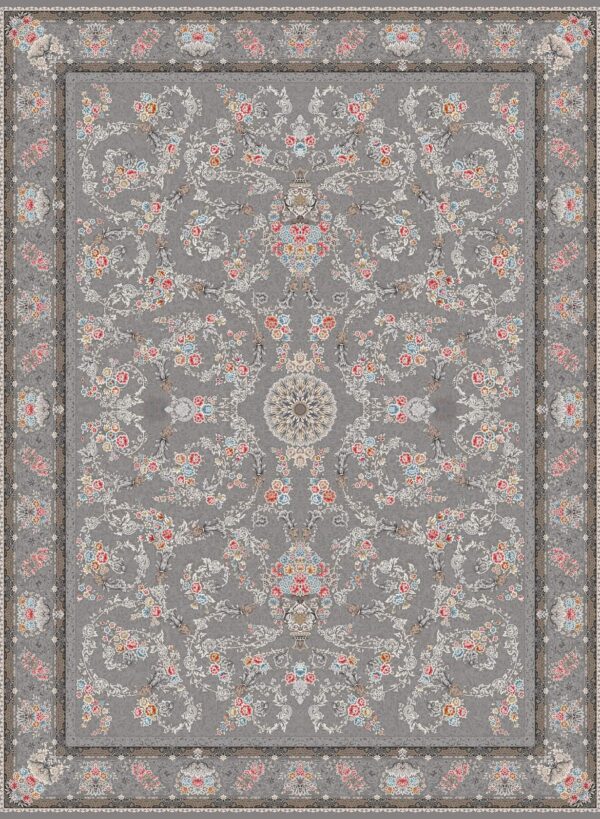 فرش 1200 شانه برجسته کد 120010-M خاکستری