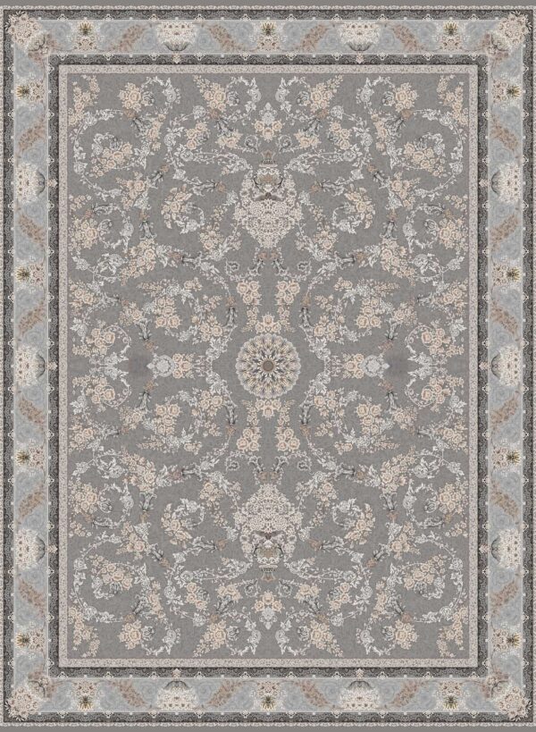 فرش 1200 شانه برجسته کد 120010-M خاکستری روشن