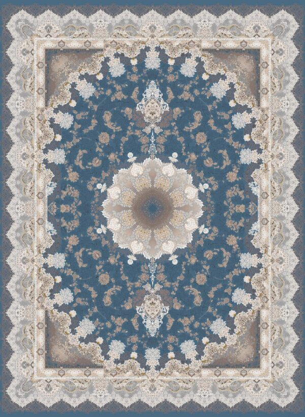 فرش 1200 شانه برجسته کد 120011 آبی