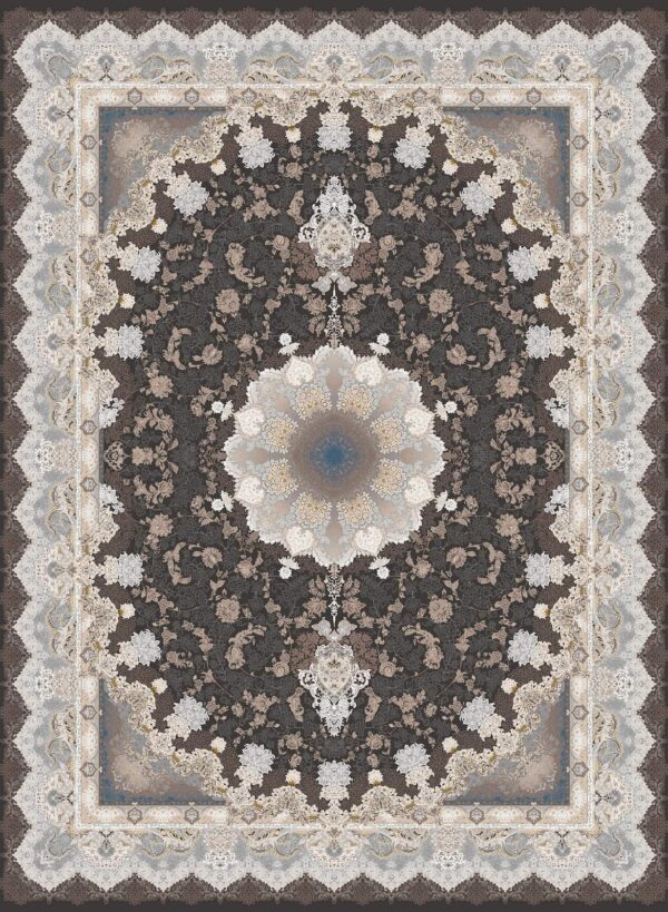 فرش 1200 شانه برجسته کد 120011-D خاکستری روشن