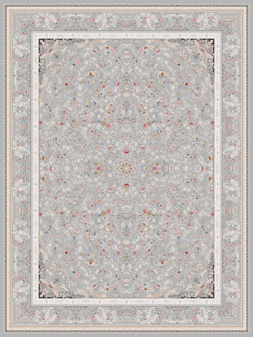 فرش 1200 شانه برجسته کد 120012 خاکستری