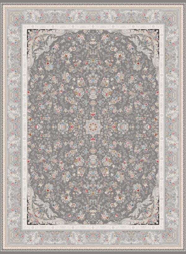 فرش 1200 شانه برجسته کد 120012-M خاکستری