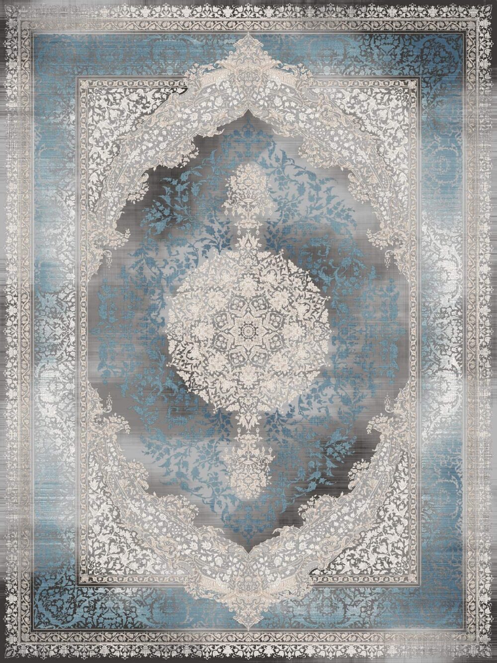 فرش 1200 شانه برجسته کد 120022-M خاکستری آبی