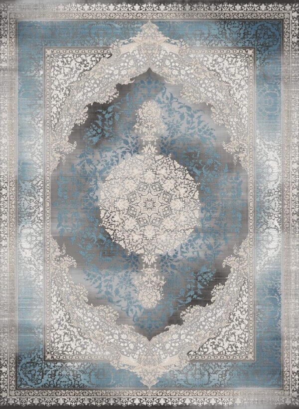 فرش 1200 شانه برجسته کد 120022-M خاکستری آبی