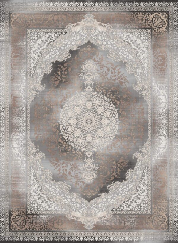 فرش 1200 شانه برجسته کد 120022-M خاکستری بژ