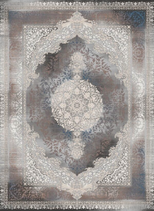 فرش 1200 شانه برجسته کد 120022-M-D خاکستری آبی