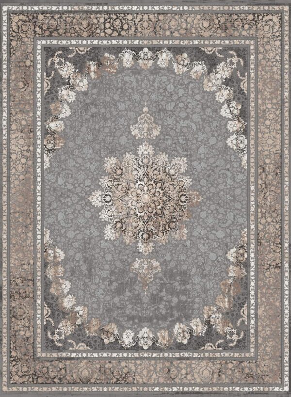 فرش 1200 شانه برجسته کد 120039-M خاکستری