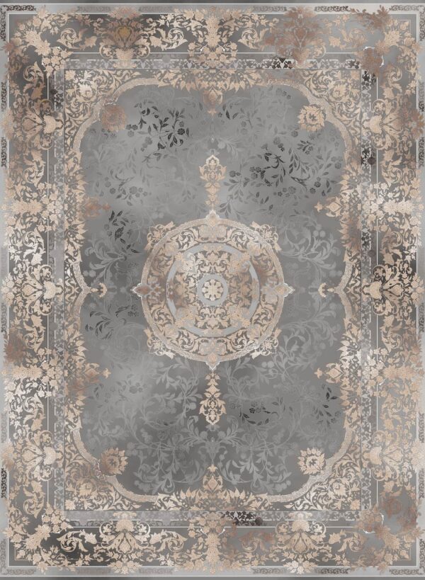 فرش 1200 شانه برجسته کد 120050-M خاکستری