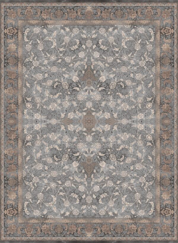 فرش 1200 شانه برجسته کد 12006-D خاکستری