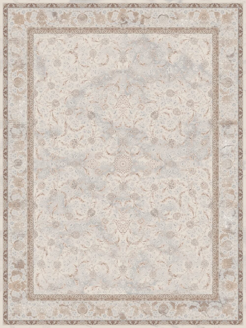 فرش 1200 شانه برجسته کد 12006-L خاکستری