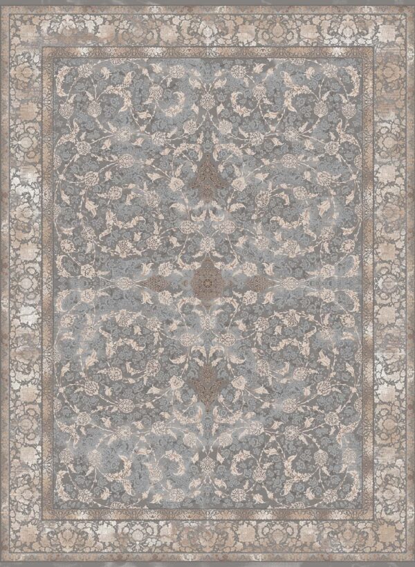 فرش 1200 شانه برجسته کد 12006-M خاکستری