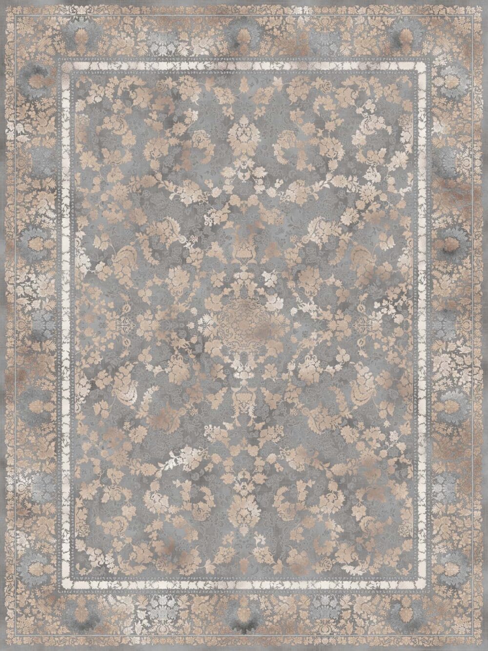 فرش 1200 شانه برجسته کد 12007-M خاکستری بژ