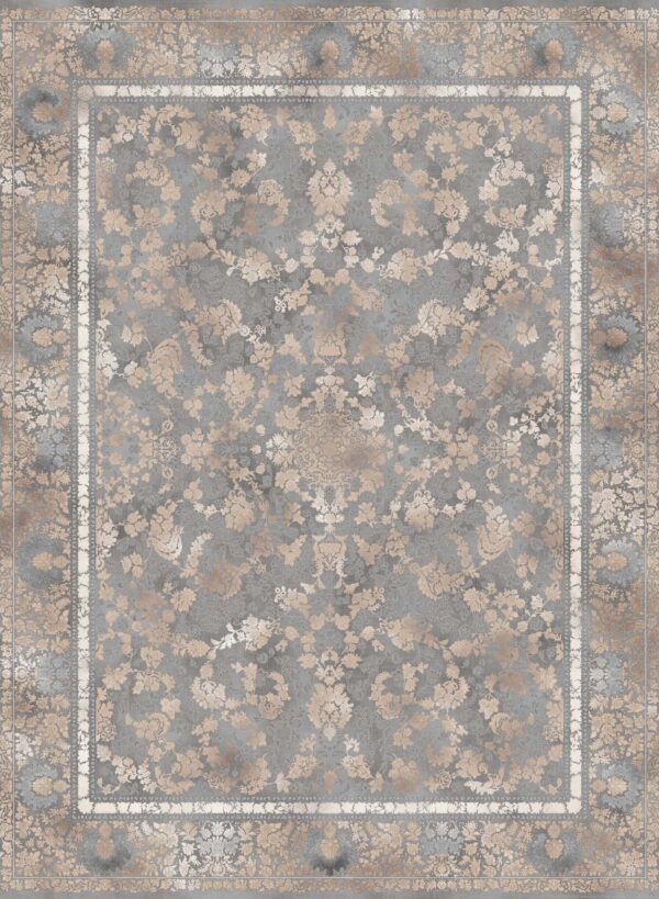 فرش 1200 شانه برجسته کد 12007-M خاکستری بژ