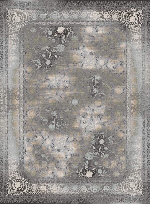 فرش 1200 شانه برجسته کد 12003-M خاکستری سبز