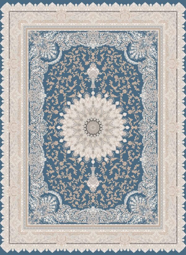 فرش 1200 شانه برجسته کد 120037-D آبی