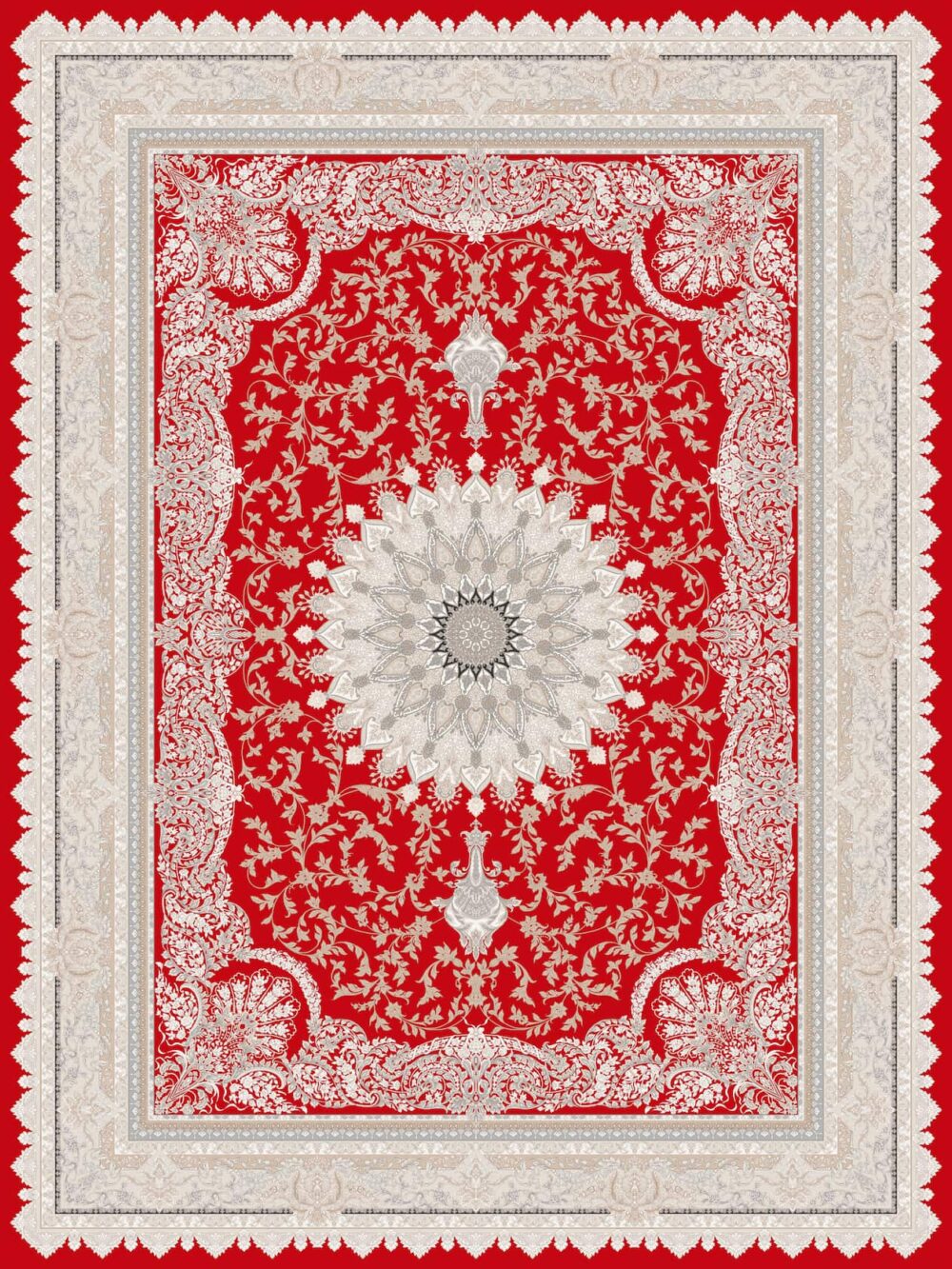 فرش 1200 شانه برجسته کد 120037 قرمز