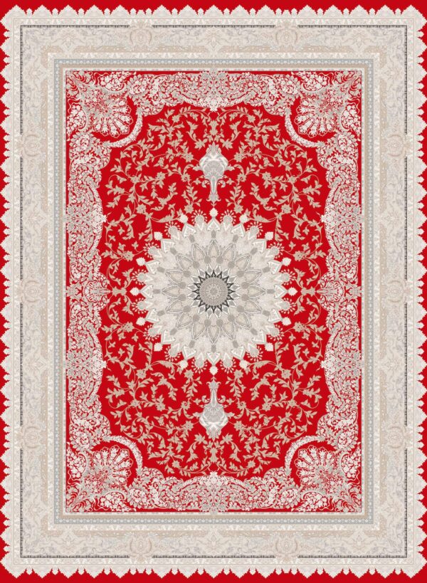 فرش 1200 شانه برجسته کد 120037 قرمز