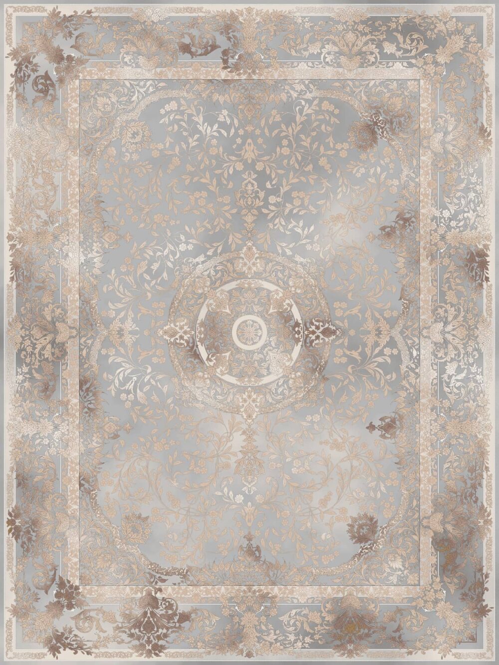 فرش 1200 شانه برجسته کد 120050 خاکستری