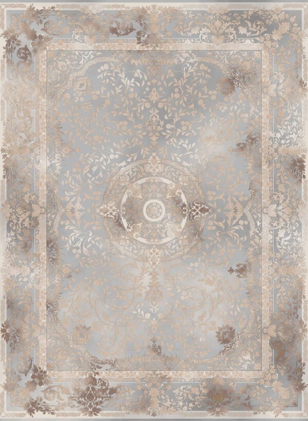 فرش 1200 شانه برجسته کد 120050 خاکستری