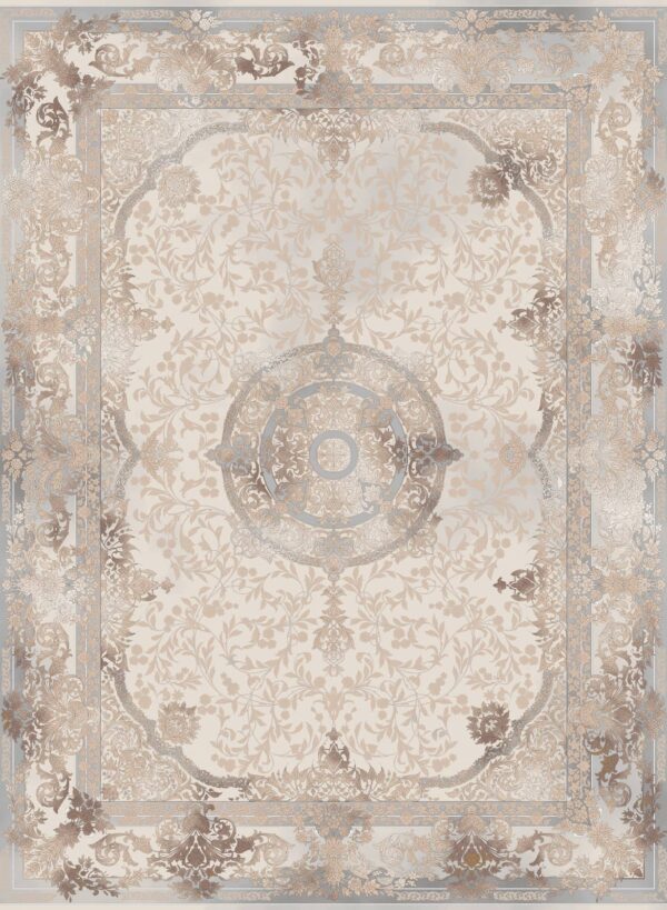 فرش 1200 شانه برجسته کد 120050-L خاکستری