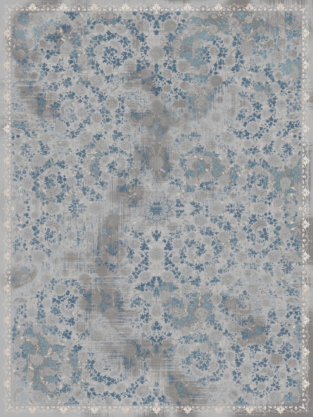 فرش 1200 شانه برجسته کد 120071 خاکستری آبی