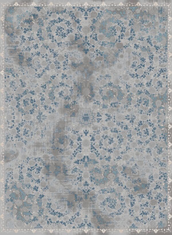 فرش 1200 شانه برجسته کد 120071 خاکستری آبی