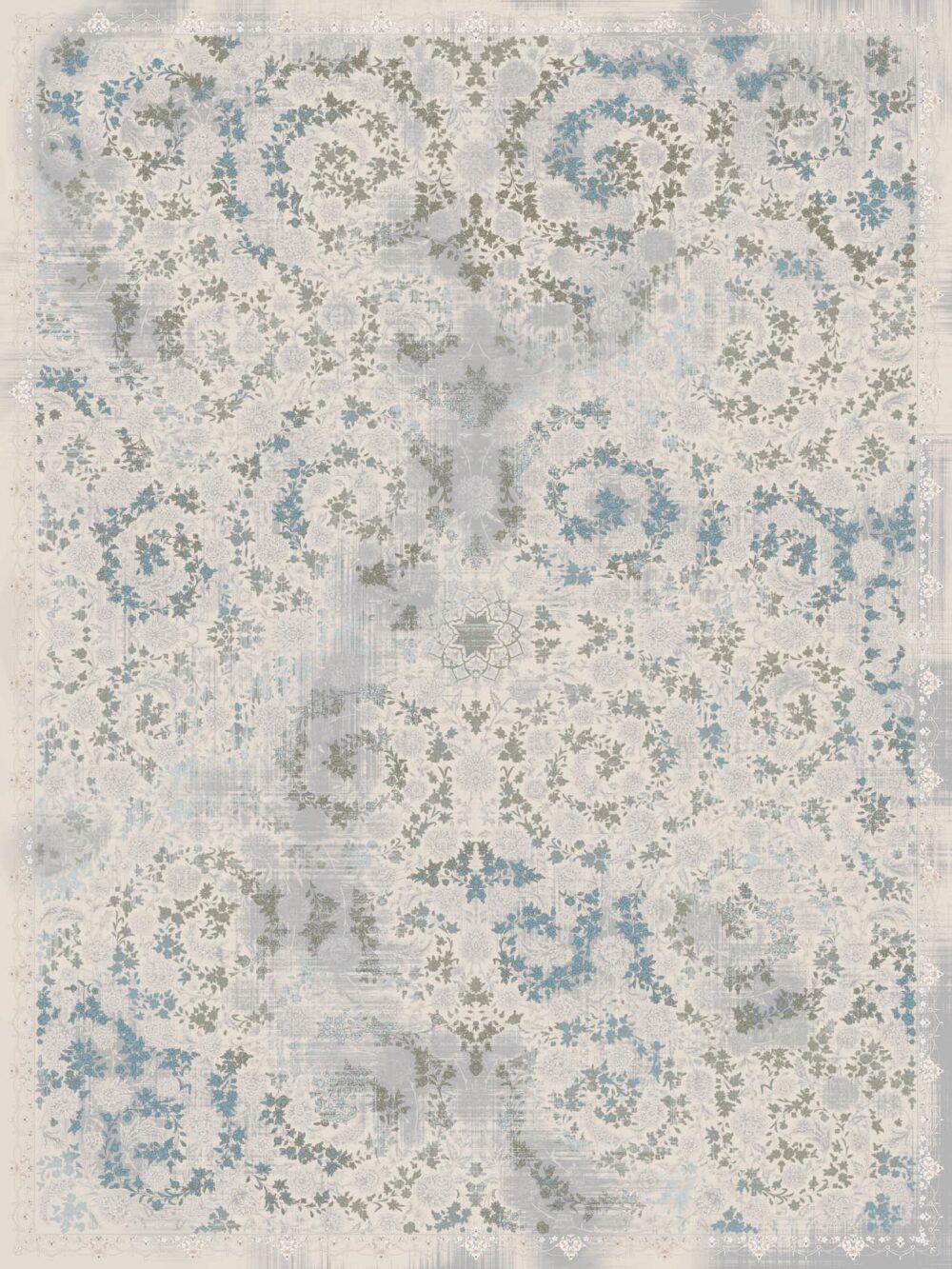 فرش 1200 شانه برجسته کد 120071-L خاکستری سبز