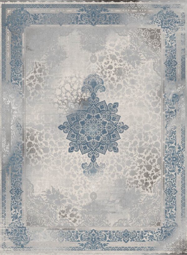 فرش 1200 شانه برجسته کد 120072-D آبی