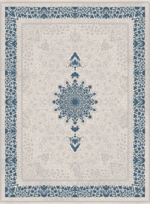 فرش 1200 شانه برجسته کد 120073-D آبی