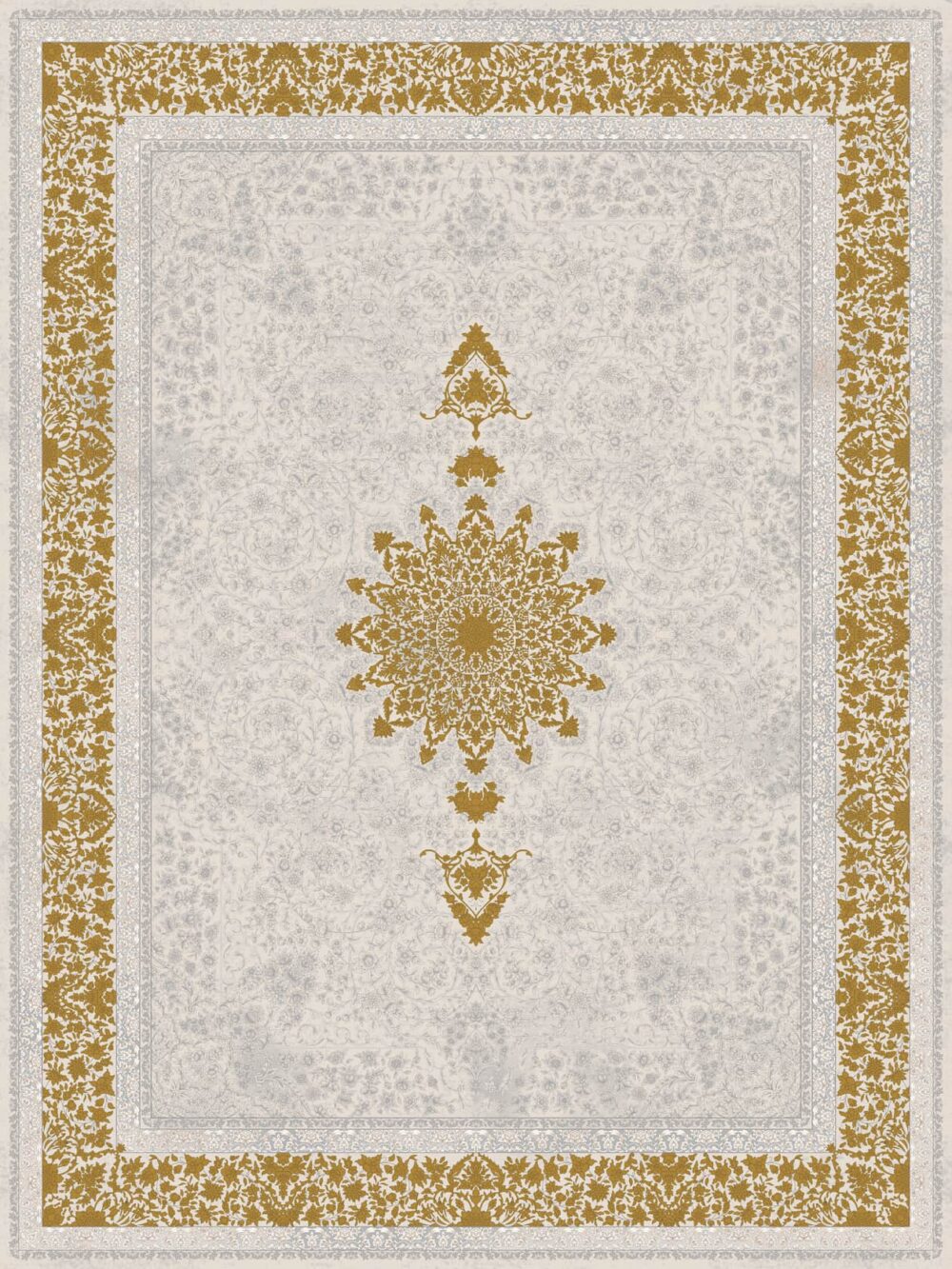 فرش 1200 شانه برجسته کد 120073 زرد