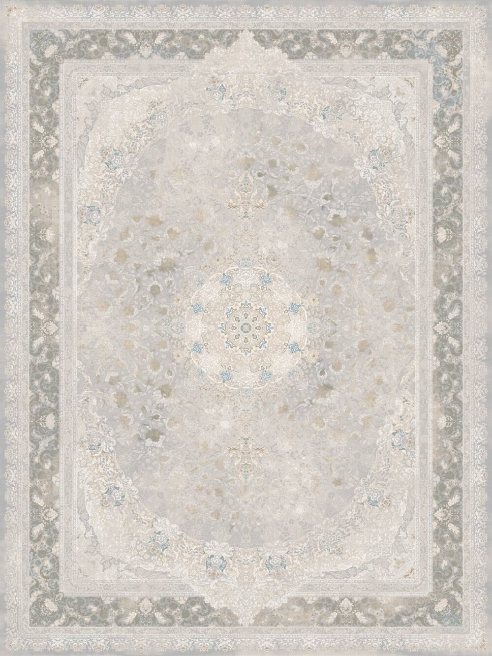 فرش 1200 شانه برجسته کد 120075-L خاکستری سبز