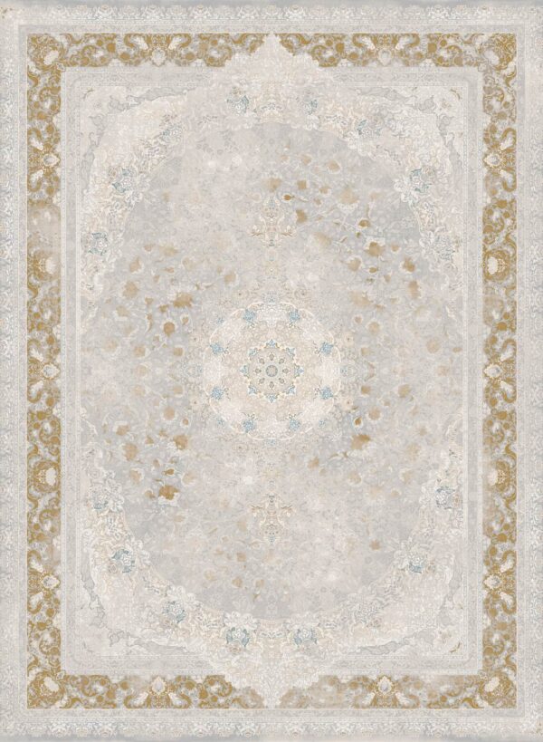 فرش 1200 شانه برجسته کد 120075-L خاکستری زرد