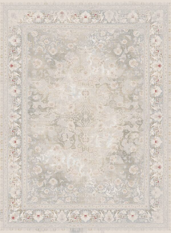 فرش 1200 شانه برجسته کد 120076-L خاکستری سبز