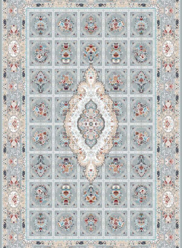 فرش 700 شانه اکریلیک برجسته طرح خشتی N