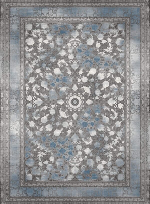 فرش 1200 شانه برجسته کد 120019-M خاکستری آبی