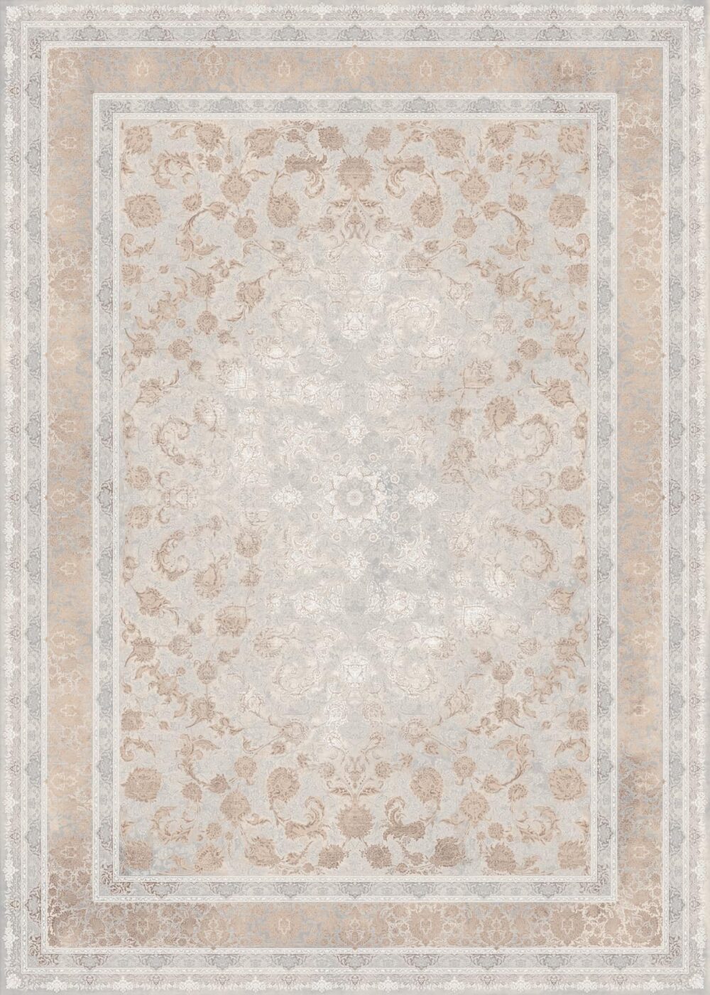 فرش 1200 شانه برجسته کد 120023-L خاکستری بژ