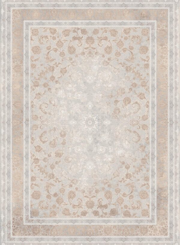 فرش 1200 شانه برجسته کد 120023-L خاکستری بژ