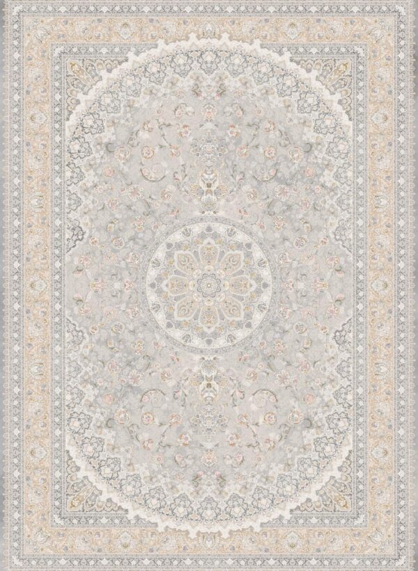 فرش 1200 شانه برجسته کد 120027-L خاکستری بژ