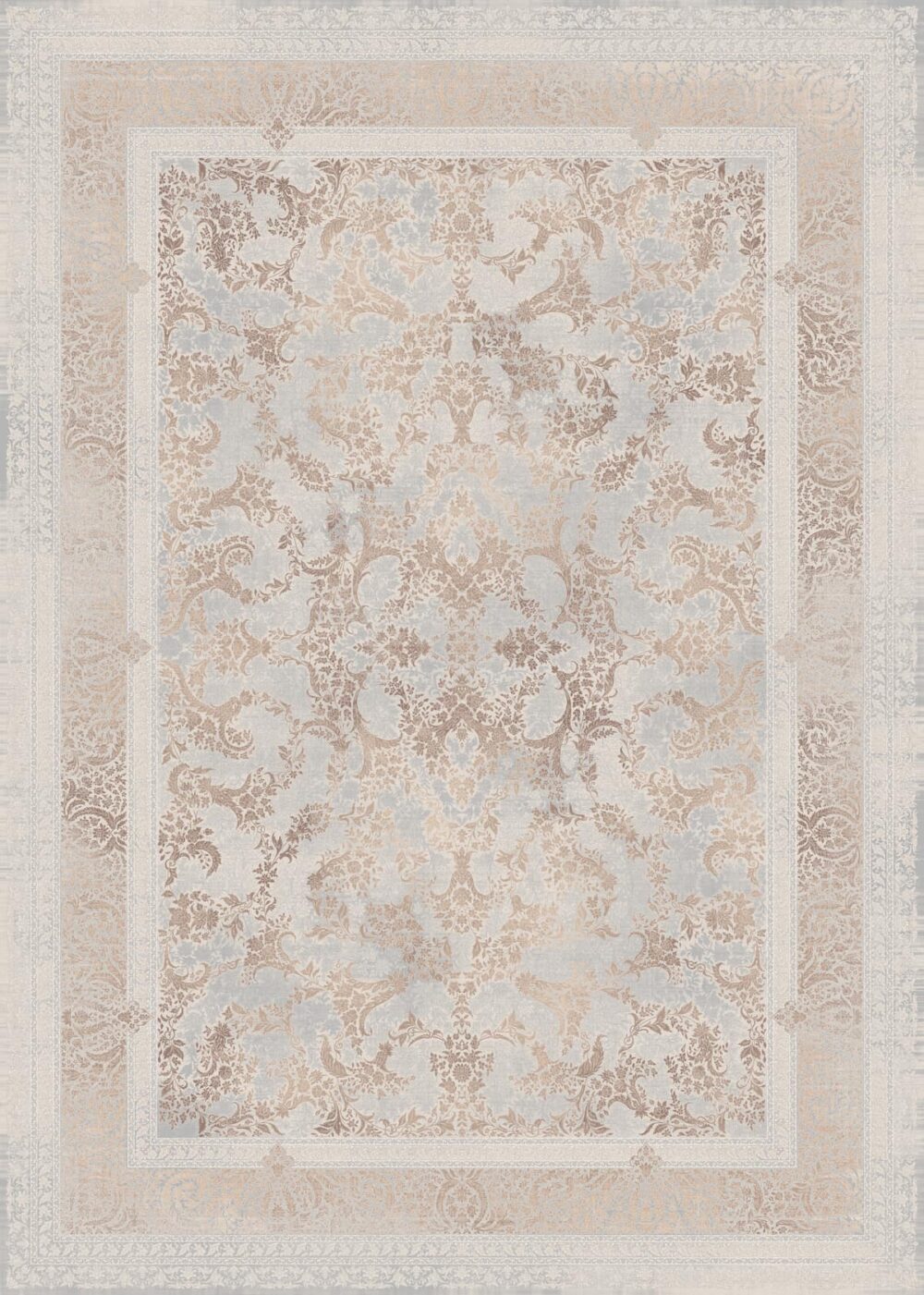 فرش 1200 شانه برجسته کد 120030-L خاکستری بژ