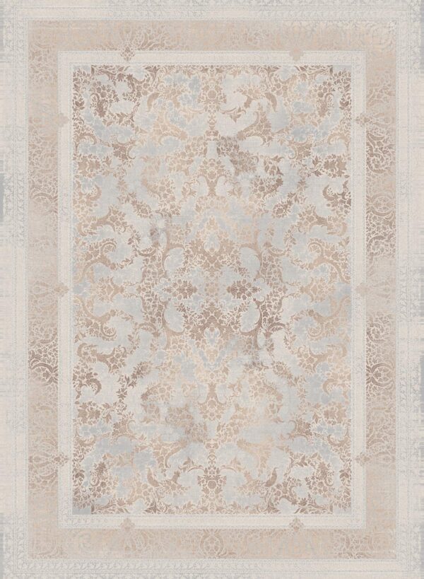 فرش 1200 شانه برجسته کد 120030-L خاکستری بژ