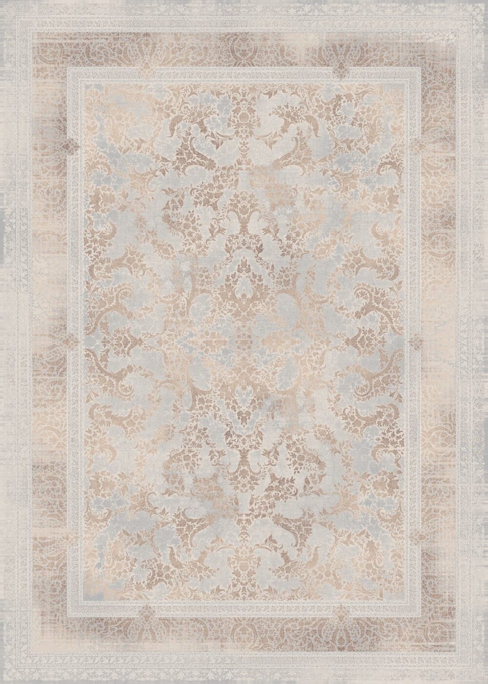 9M_120030_L_GREY_D_BEJ2 فرش شاهکار فرش 1200 شانه برجسته کد 120030-L-2 خاکستری بژ