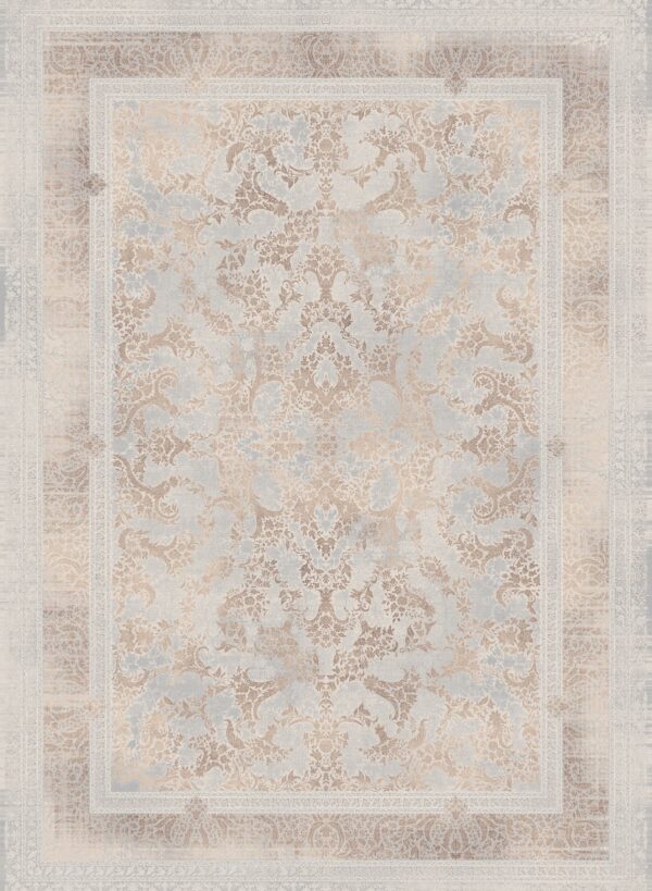 فرش 1200 شانه برجسته کد 120030-L-2 خاکستری بژ