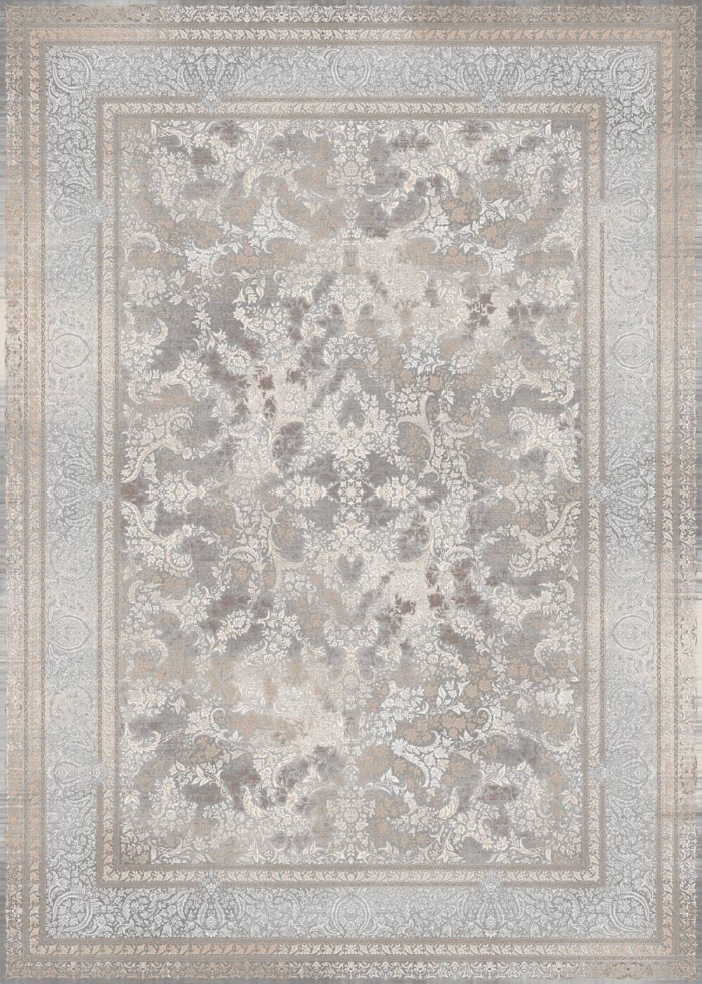 فرش 1200 شانه برجسته کد 120031 خاکستری بژ