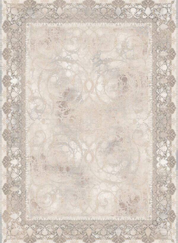 فرش 1200 شانه برجسته کد 120033-L خاکستری بژ