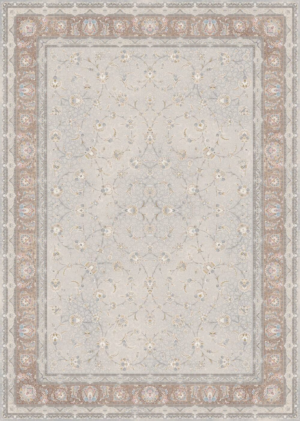 فرش 1200 شانه برجسته کد 120034-L خاکستری